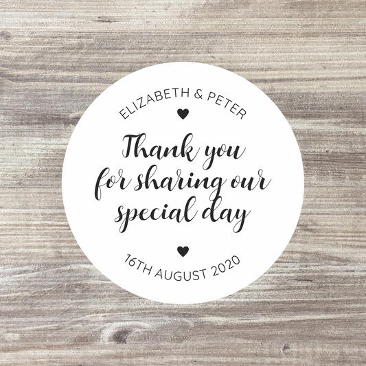 35 x Personalised Wedding Stickers - Special Day