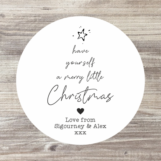 24 x Personalised Christmas Stickers - Christmas Tree Design