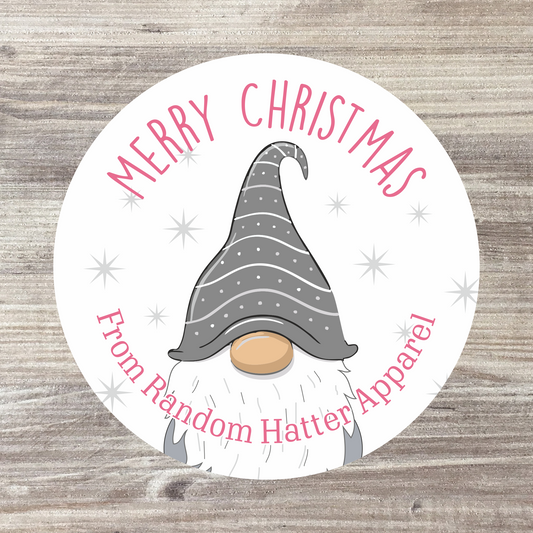 24 x Personalised Christmas Stickers - Pink Gonk