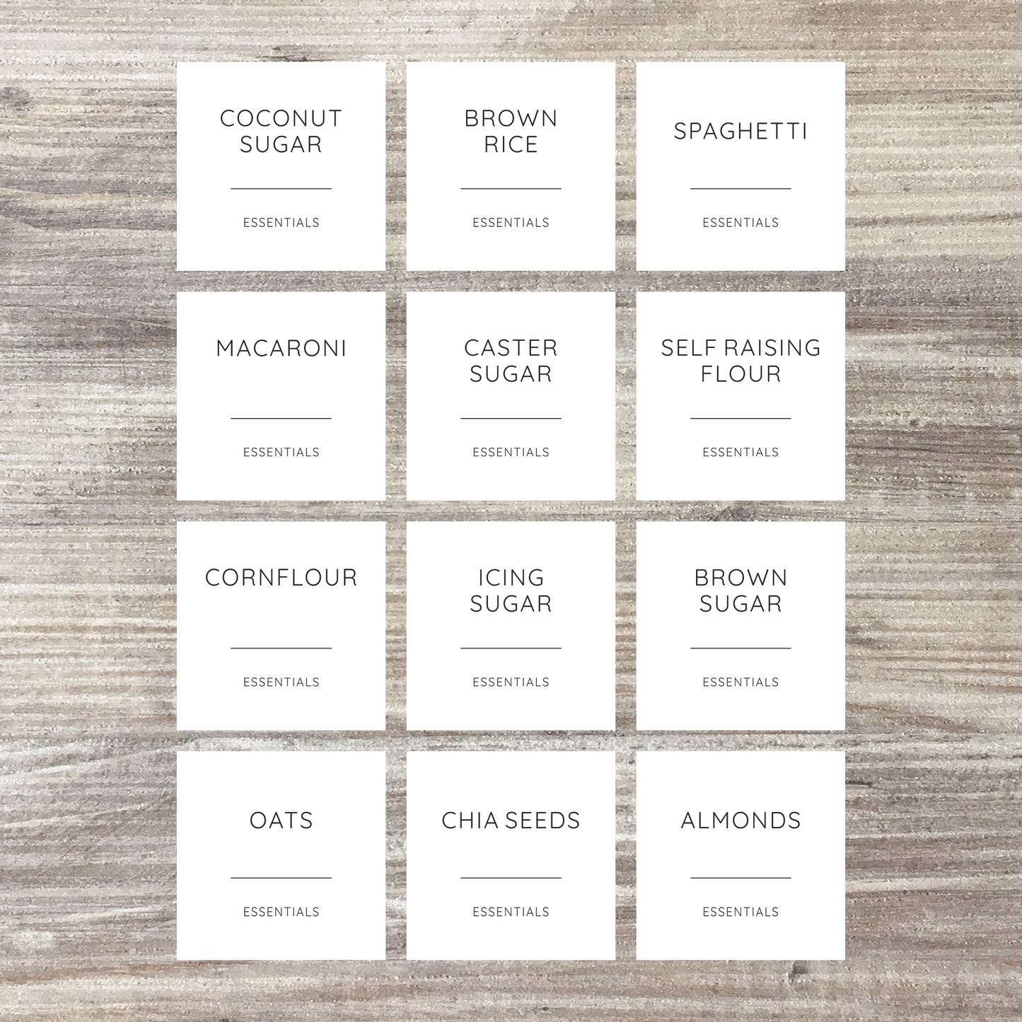 12 x Personalised Kitchen Storage Labels - Classic Font