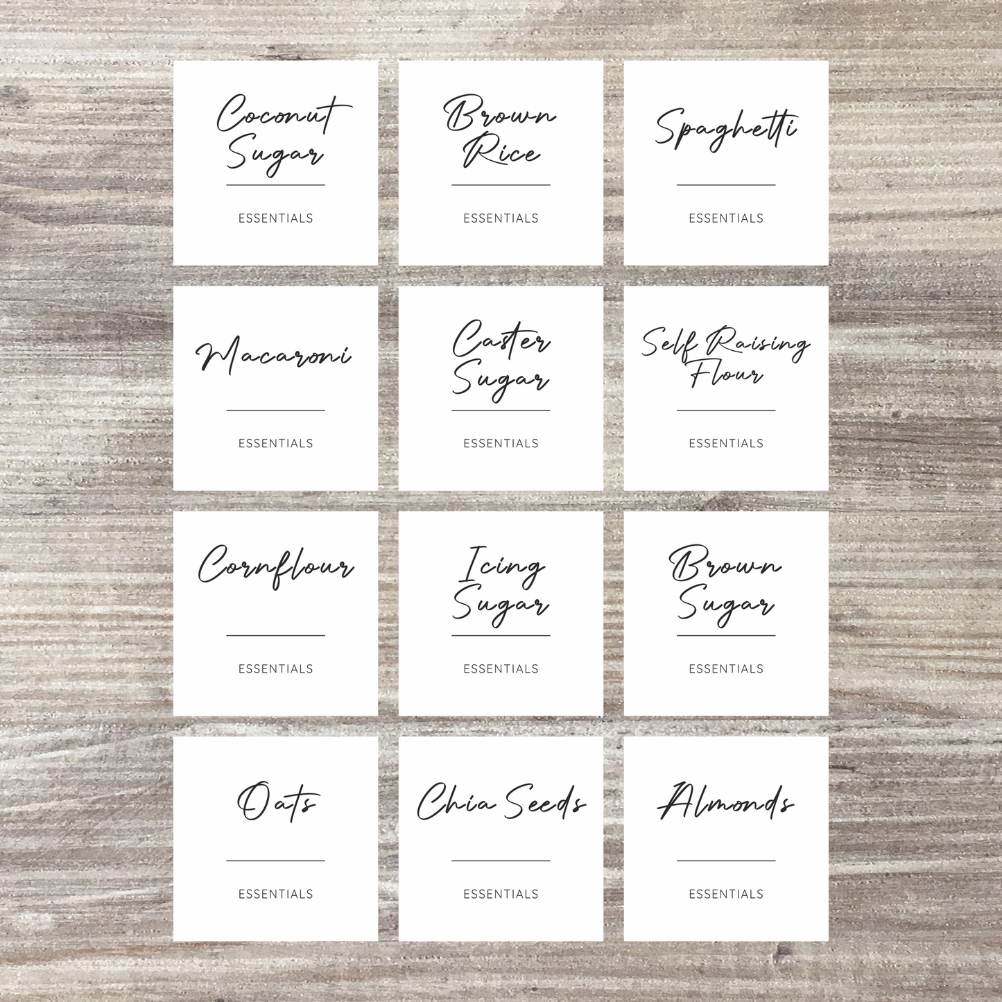 12 x Personalised Kitchen Storage Labels - Italic Font